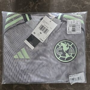 adidas Gray and Neon Green Club América Soccer Jersey